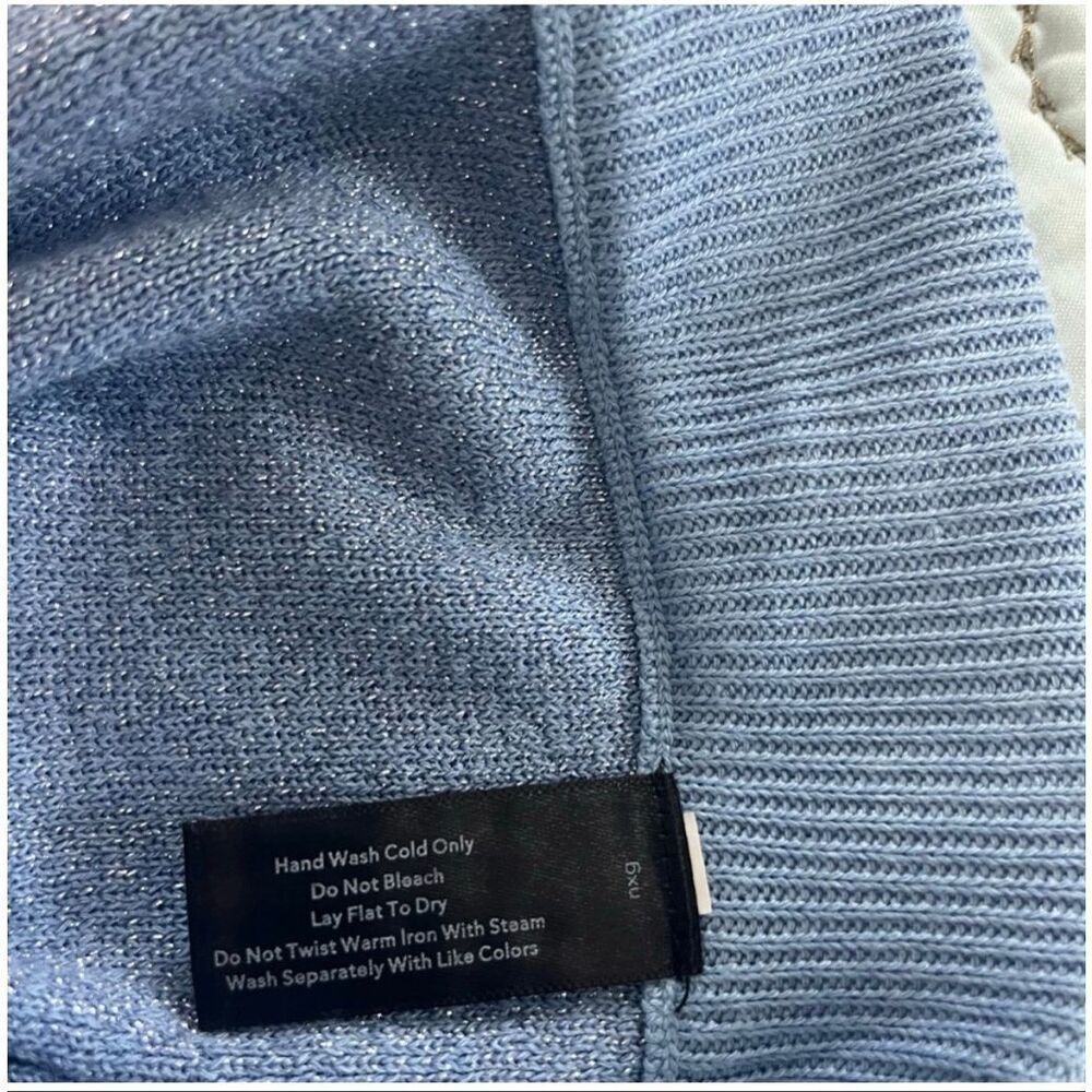 BOSTON PROPER | sky blue rhinestone lounge set S - Picture 7 of 8